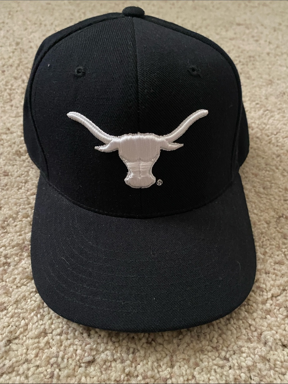 Zephyr Black UT Baseball Cap with White Longhorn Logo